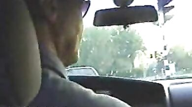 Hot Blonde Sucks Boyfriend In A Car