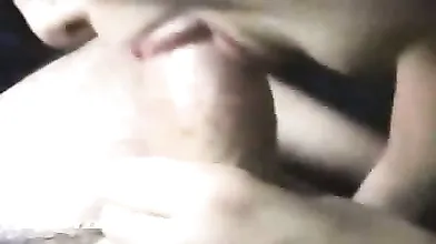 Hot Blonde Sucks Boyfriend In A Car