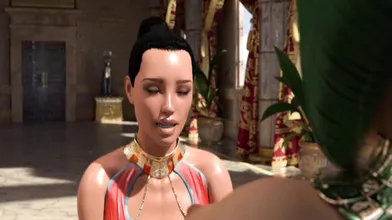 Lustful 3D Hentai Monster Swallows Cum In Her Tongue