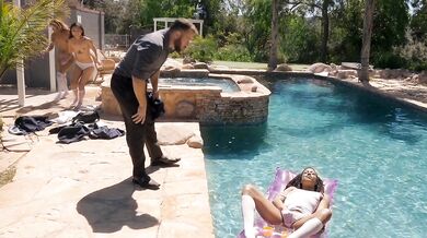 Kinky ebony teen caught trespassing
