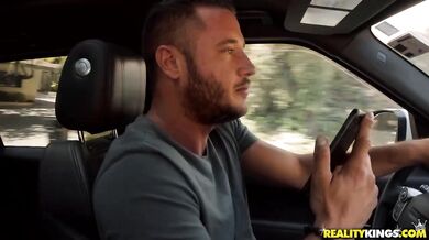 Busty blonde hottie gets picked up and absolutely smashed