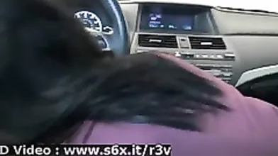 This car ride babe swallows a big load with ease, and he films it