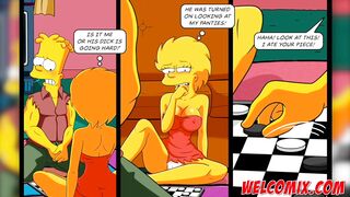 Playing Checkers - The Simptoons