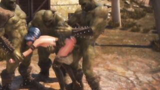 3D Hot Elf Girl Gangbanged By Orcs!