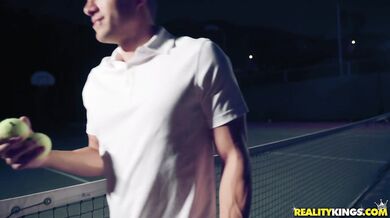 Tennis Trainer puts his Racket in Balls Deep