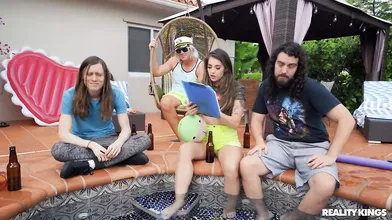Party Crew has 1 More Old vs. Young XXX Action by the Pool