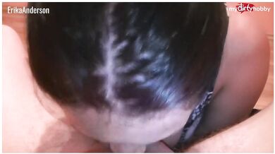 Amateur German sucks a big dick deep as she can