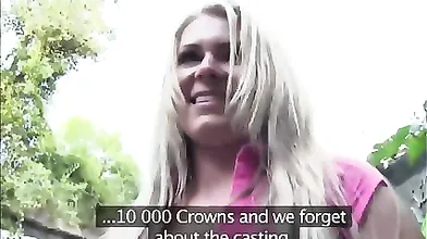 Czech Blonde street sucking