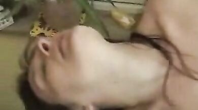 German Hairy Bitch Plays With Cucumber