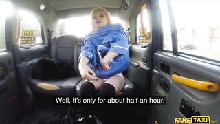 Barbie Sins gagging on the cab driver's cock