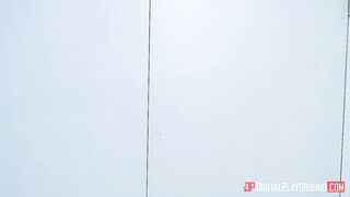 Two lesbian sluts take turns with a pink dildo