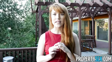 Hot redhead real estate agent fucks client