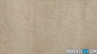Young real estate agent sucks cock in public