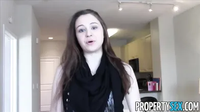 Young real estate agent sucks cock in public
