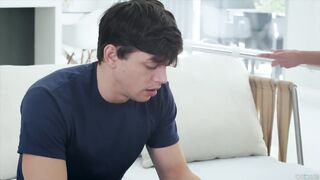 Two slutty friends fuck one lucky guy