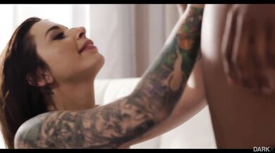 Inked Ivy Lebelle inserting a BBC up her ass