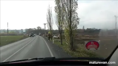 3 moms pick up young cock at MaturVan
