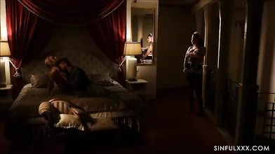 Sexy maid fucking the newlyweds