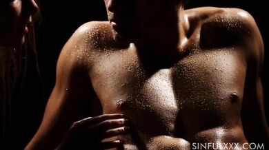 Couple having wet sex