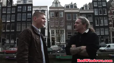 Dutch hooker cocksucking tourist before sex