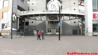 Skanky redlight hooker swallows some cum