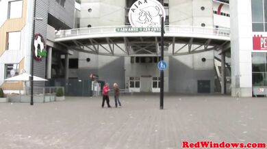 Skanky redlight hooker swallows some cum