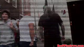 Real redlight hooker gets her tits jizzed