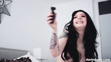 Tattooed Babe Gets Into Interracial Hardcore Webcam Fuck