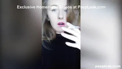 Amateur Hottie Loves Smoking and Masturbating