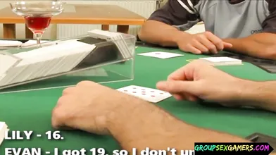 Strip poker amateurs getting doggystyled