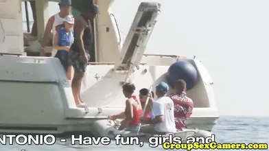 Gaming beach babes riding and sucking