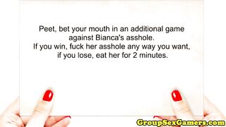 Wedding dress bride pussylicked playing game