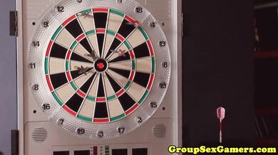 Real babes playing party games getting facial