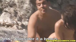 Beach game group pussyfucking