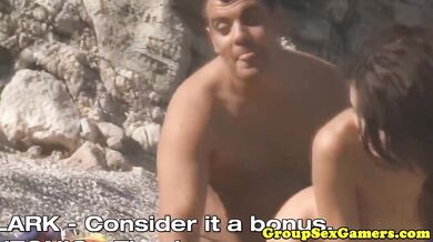 Beach game group pussyfucking