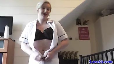 Classy mature brit pussyrubbing stockings gal