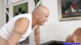 Mature british lingerie slut fucks workingman