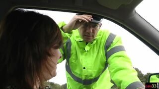 Gorgeous milf seduces police officer