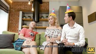 HUNT4K. Awesome dinner comes to end when guest wants sex with the girl