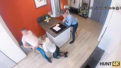 HUNT4K. Wild girl fools around to help husband sign profitable contract