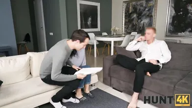 HUNT4K. Flapper greedily sucks and makes it vaginally with BFs friend