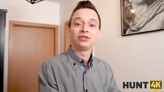 HUNT4K. On Christmas day cuck sells pussy of busty GF to his rich friend