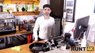 HUNT4K. Cafe worker desperately watches how his future wife gets nailed
