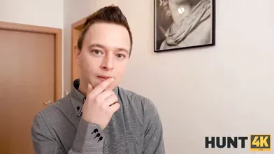 HUNT4K. Christmas mood causes hunter to pay for sex with friends hot GF