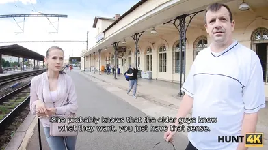HUNT4K For money old guy permits stranger to fuck his ravishing GF