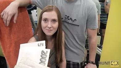 HUNT4K Cuckold for cash permits hunter to fuck his GF in the empty gym