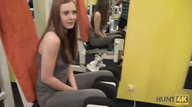 HUNT4K Cuckold for cash permits hunter to fuck his GF in the empty gym