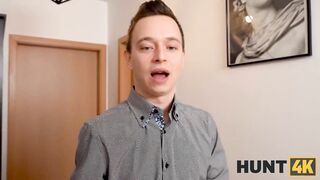 HUNT4K On Christmas lucky hunter manages to fuck friends dazzling GF
