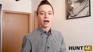 HUNT4K On Christmas lucky hunter manages to fuck friends dazzling GF
