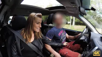 HUNT4K Chick with perfect ass and boobs gets paid for sex in car